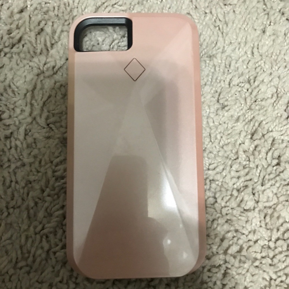 light up selfie case (with charger) rose gold